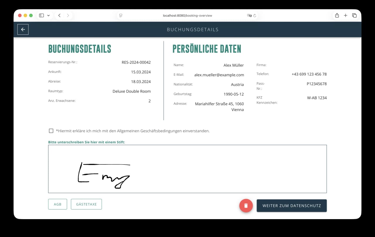 Digitales Hotel Check-in System